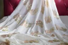 120 Grams Sequins Embroidery Flower Design on Dyeable Chinon Chiffon Fabric 44inch